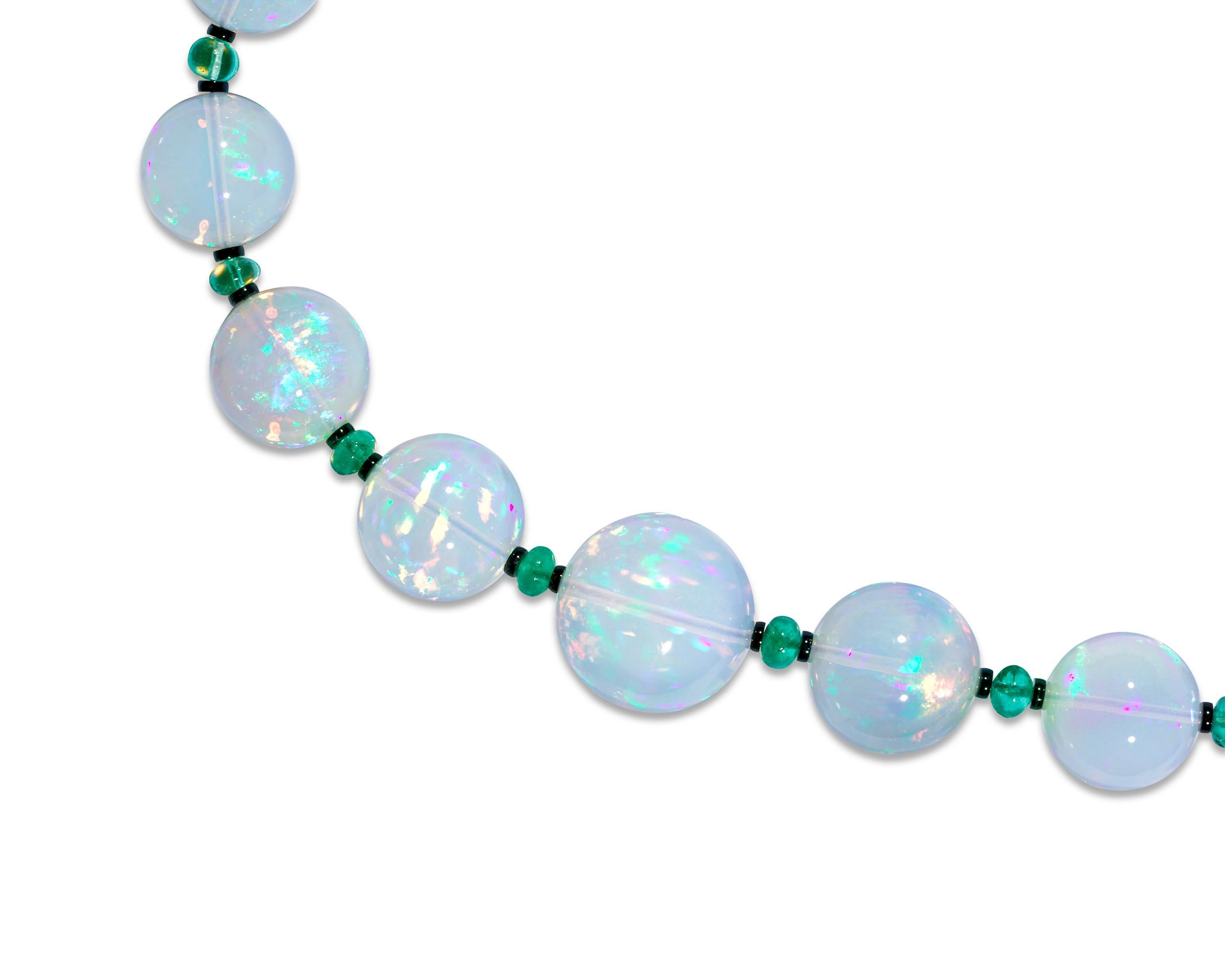 Modern Graduated Ethiopian Opal Necklace, 436.00 Carats For Sale
