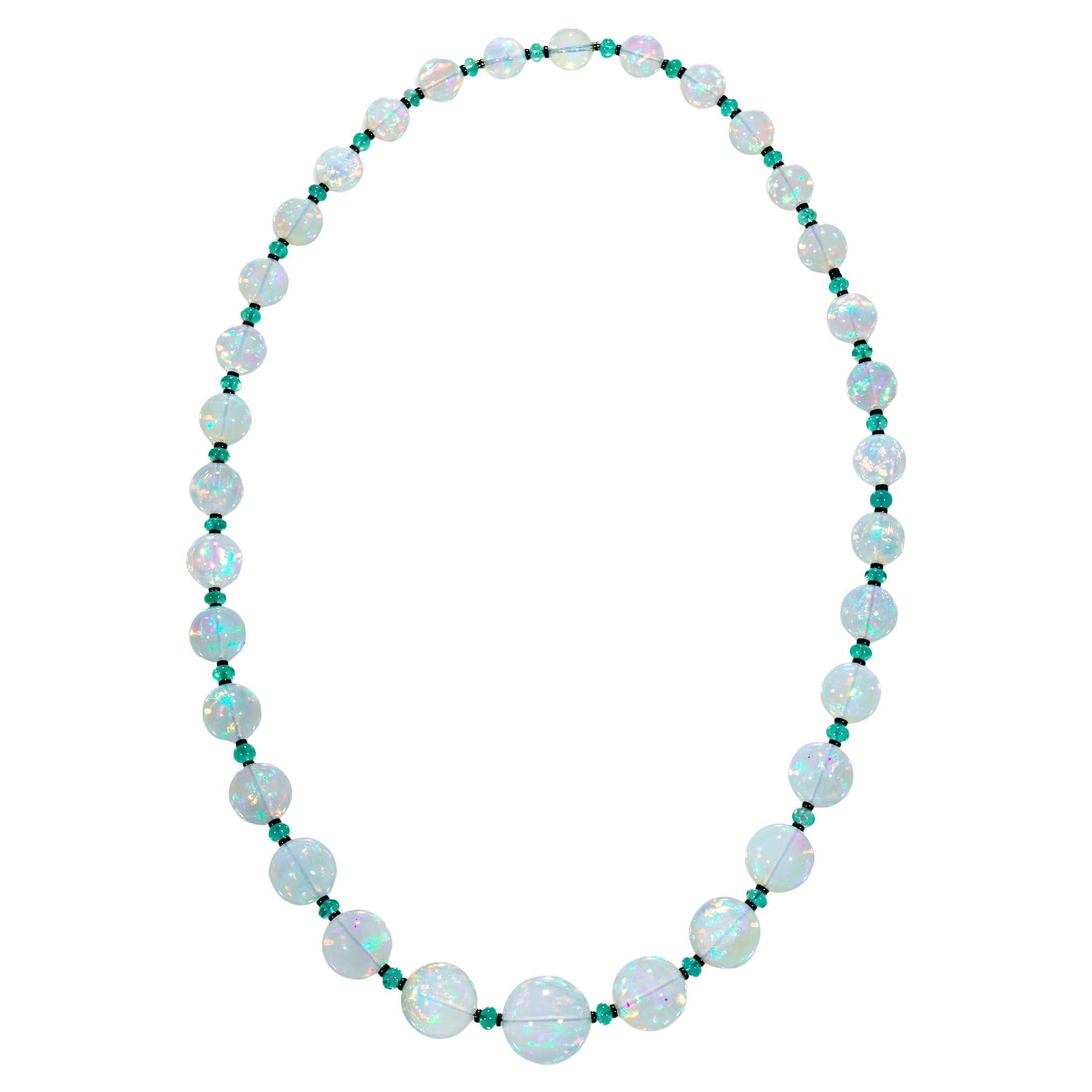 Abgestufte äthiopische Opal-Halskette, 436,00 Karat