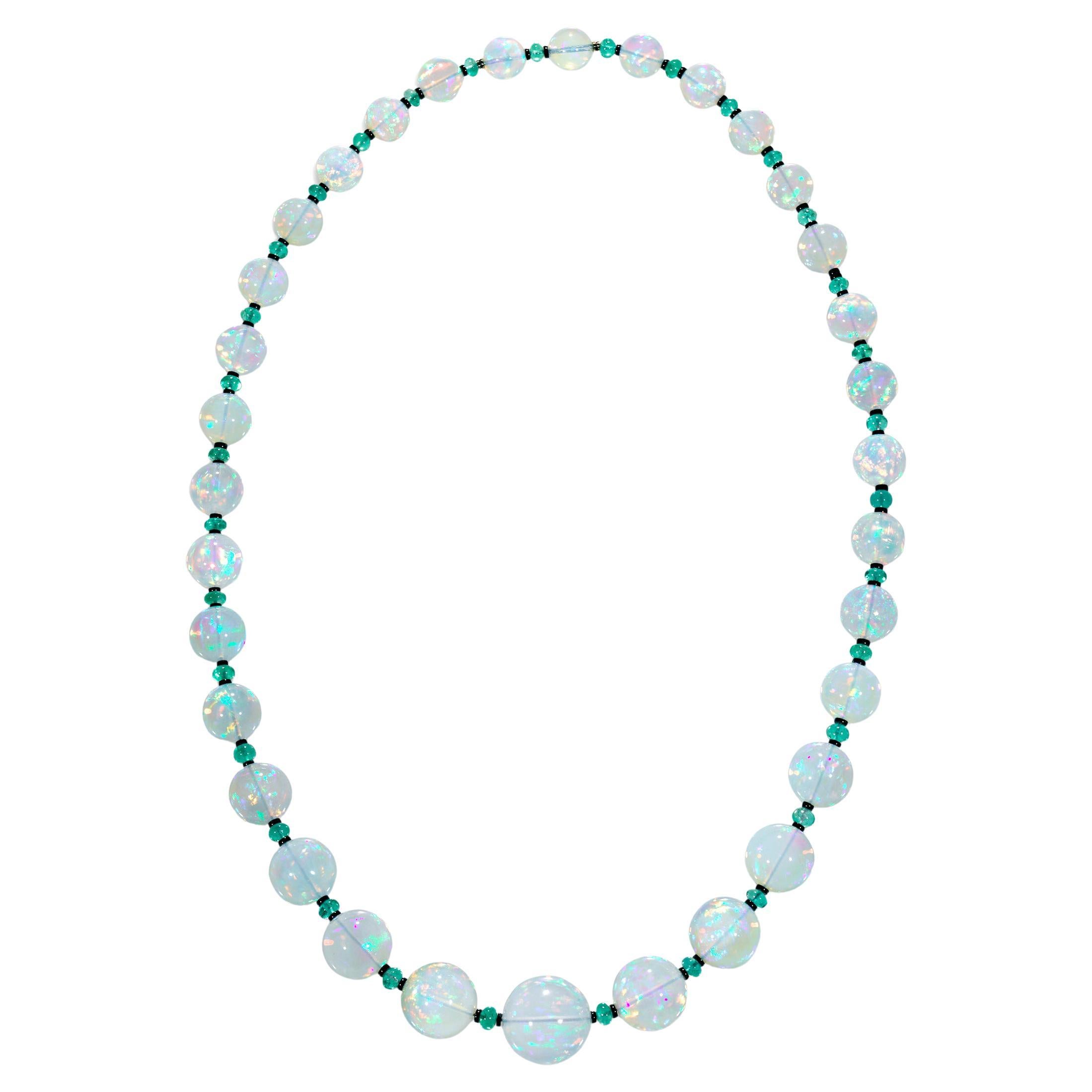 Graduated Ethiopian Opal Necklace, 436.00 Carats