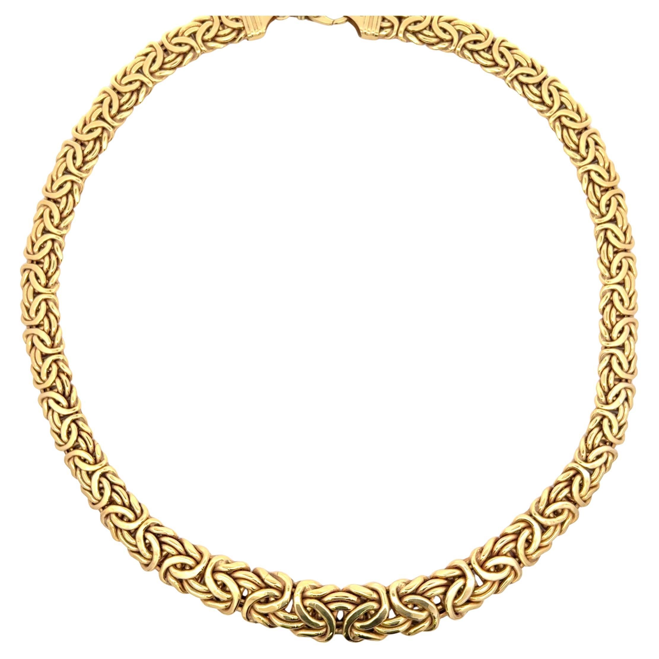 Abgestufte große byzantinische Gliederhalskette 14 Karat Gelbgold 41.1 Gramm 20,5"