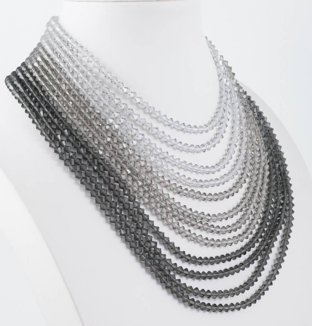 multi strand crystal necklace
