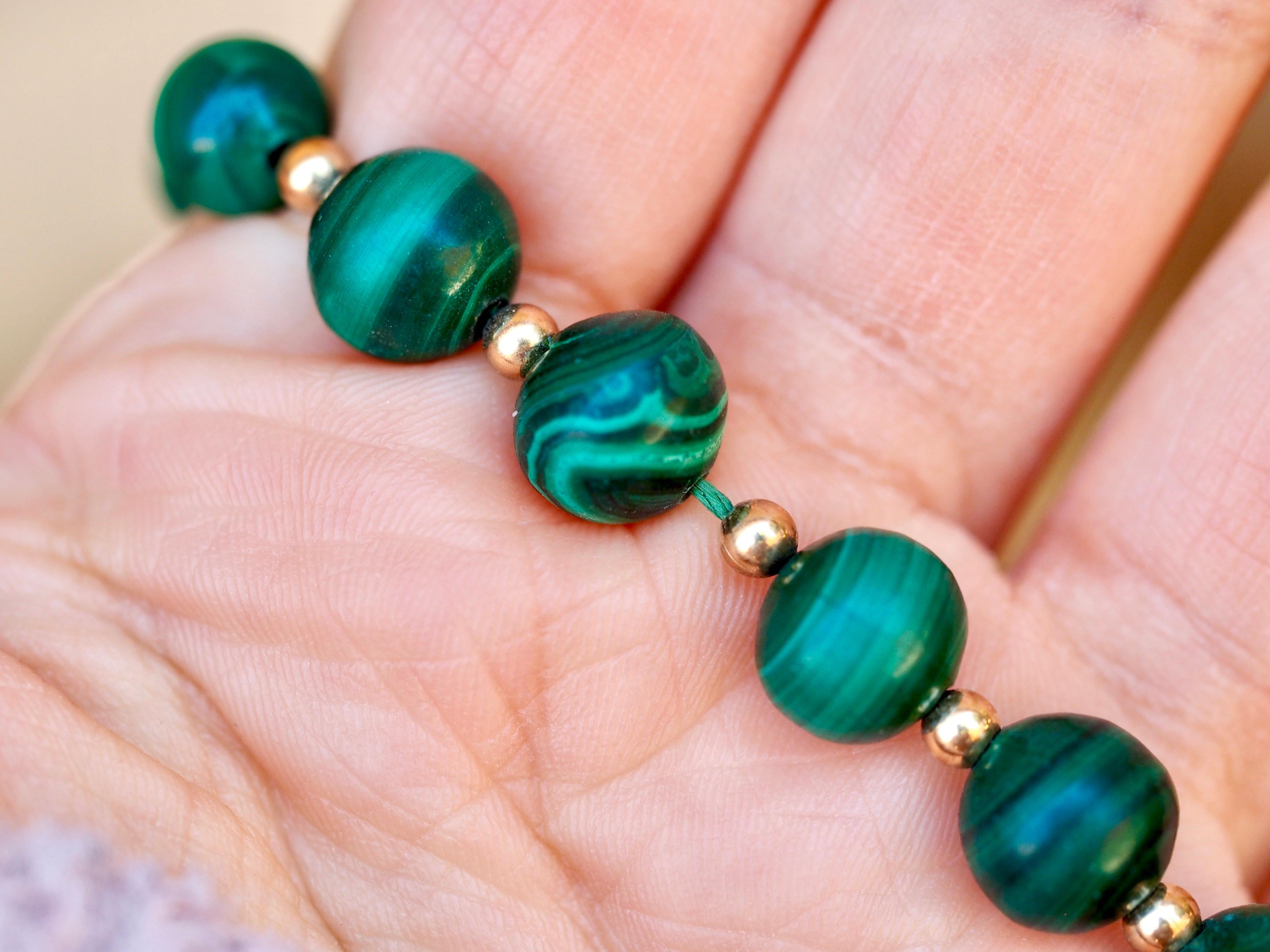 malachite beads necklace