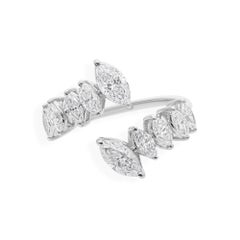 Spectrum Jewels Marquise Natural SI/H 1.3 Ct Diamond 14K White Gold Open Ring Spectrum Jewels Marquise Natural SI/H 1.3 Ct Diamond 14K White Gold Open Ring