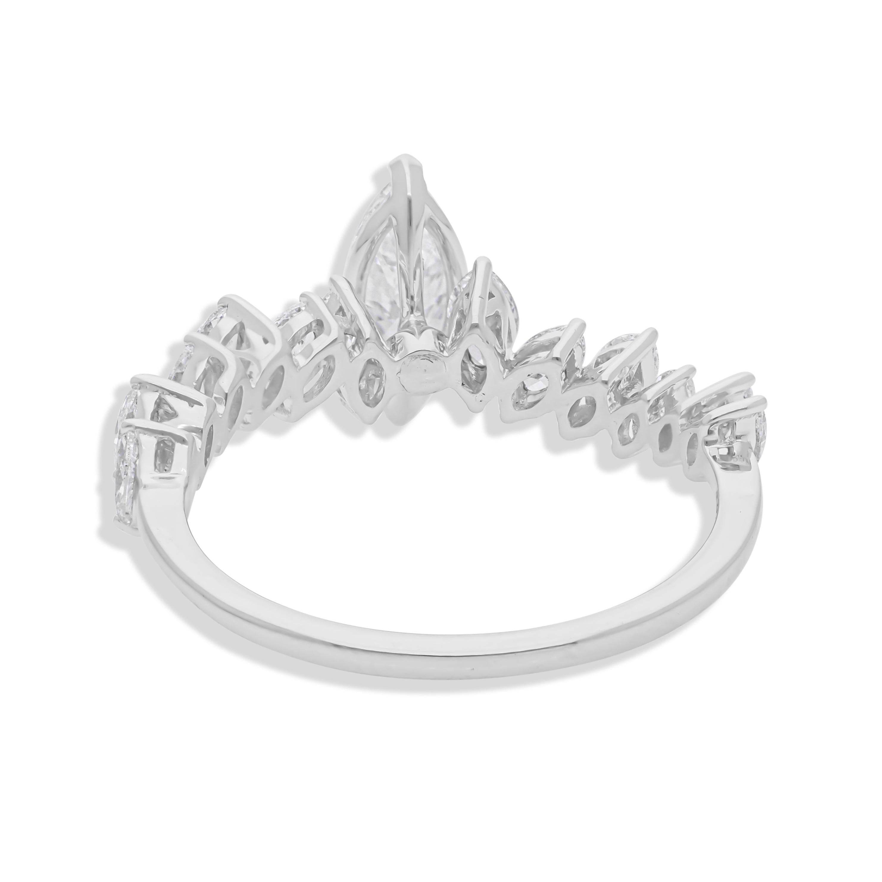 in vendita:  Anello di fidanzamento con diamante Marquise graduato SI/HI da 1,31 carati, oro bianco 14k 5