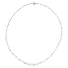 Graduated Multi Shape 11.79Ct Diamond Necklace Fine Wedding Jewelry 18K White.