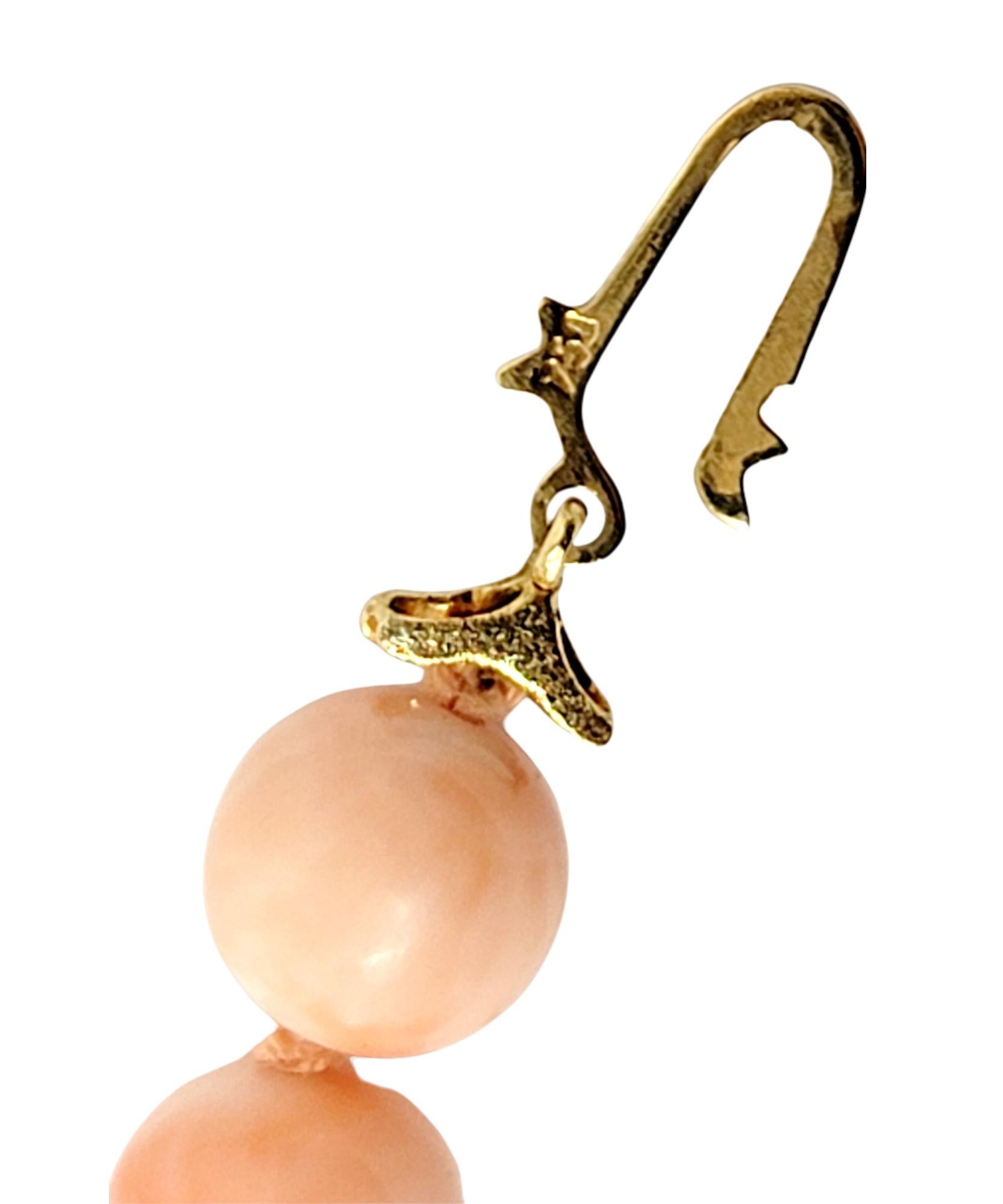 Collier de perles de corail naturel gradué de 49,5 cm avec fermoir en or jaune 18 carats  en vente 5