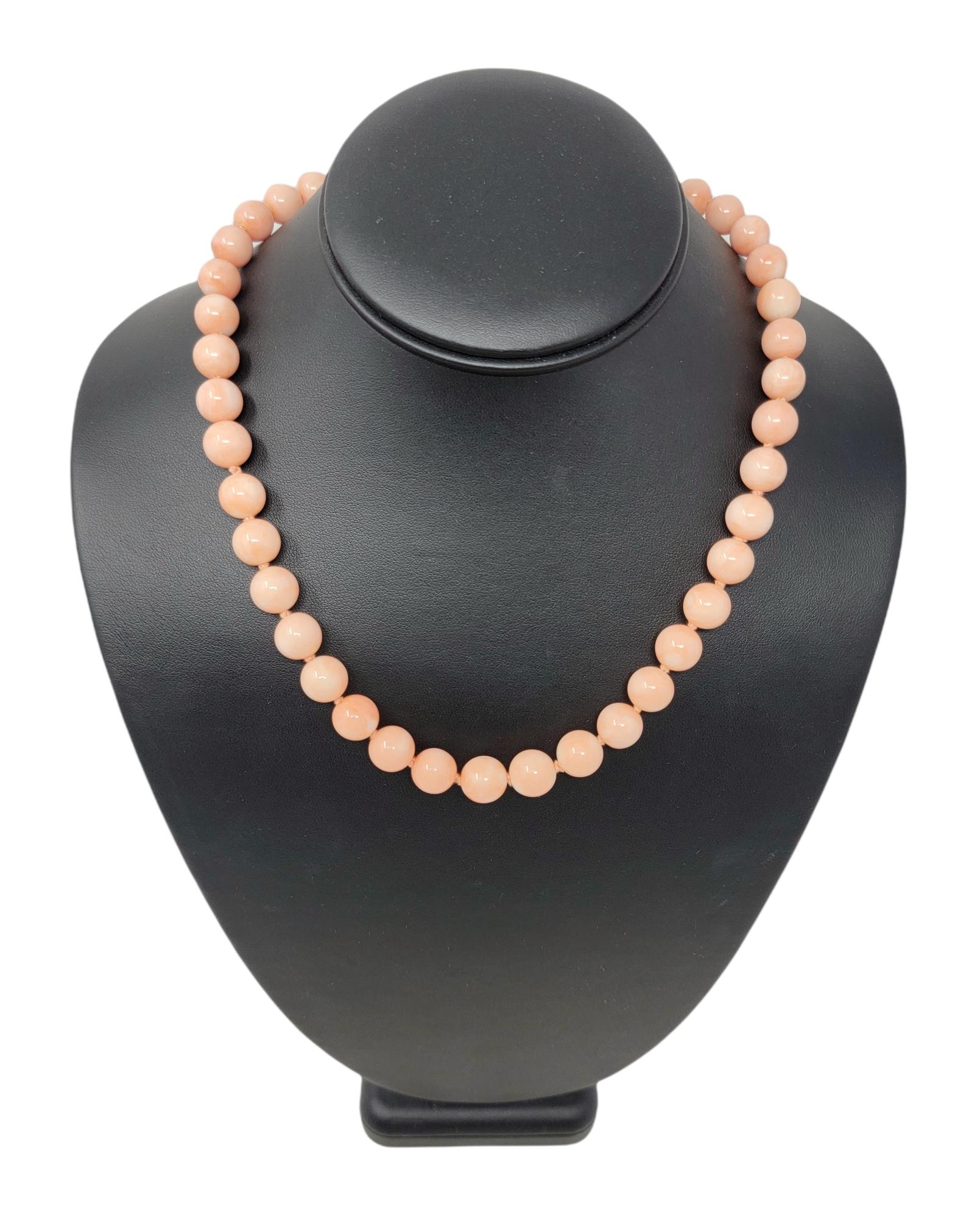 Contemporary Graduated Natural Coral Beaded 19.5