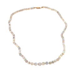Graduated Natural Opal Bead Necklace Vintage Fine Jewelry