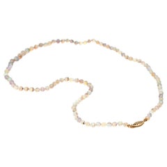 Graduated Natural Opal Bead Necklace Vintage Fine Jewelry
