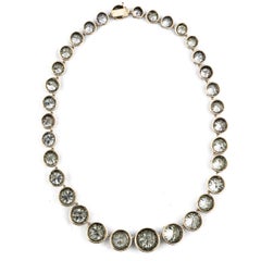 Graduated Old Mine Diamond Riviere Necklace
