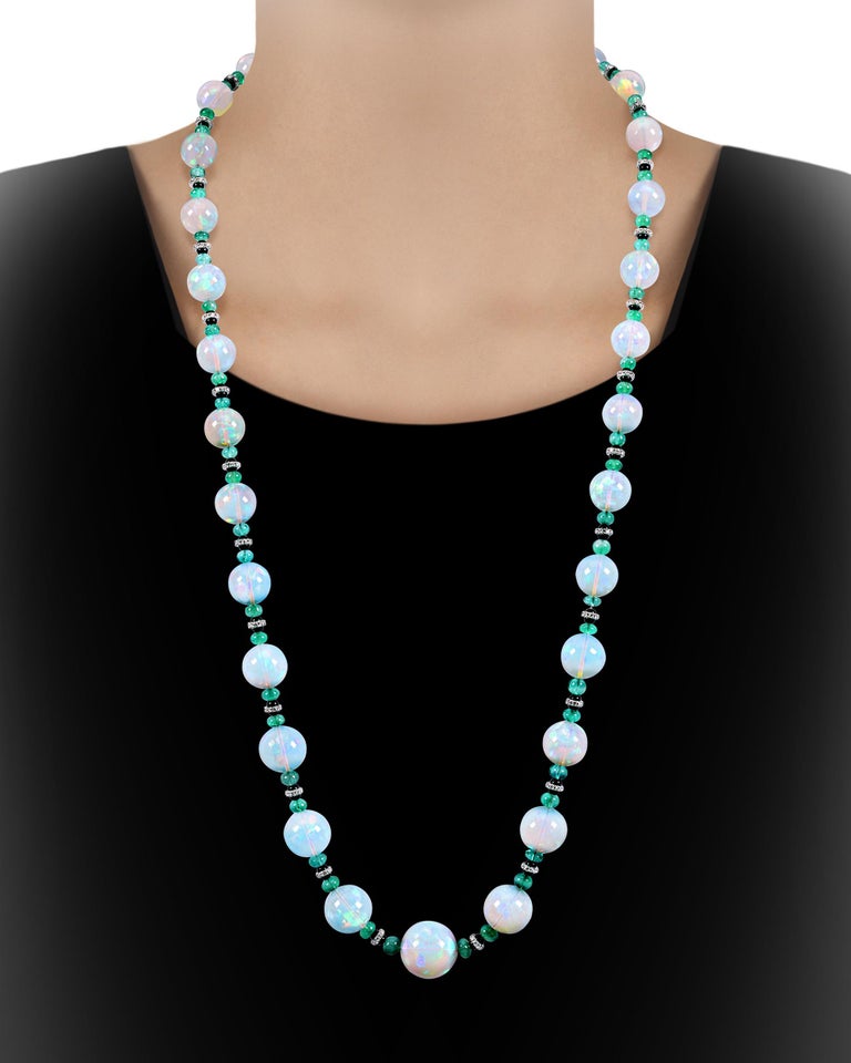 Graduated Opal Bead Necklace, 493.0 Carat at 1stDibs