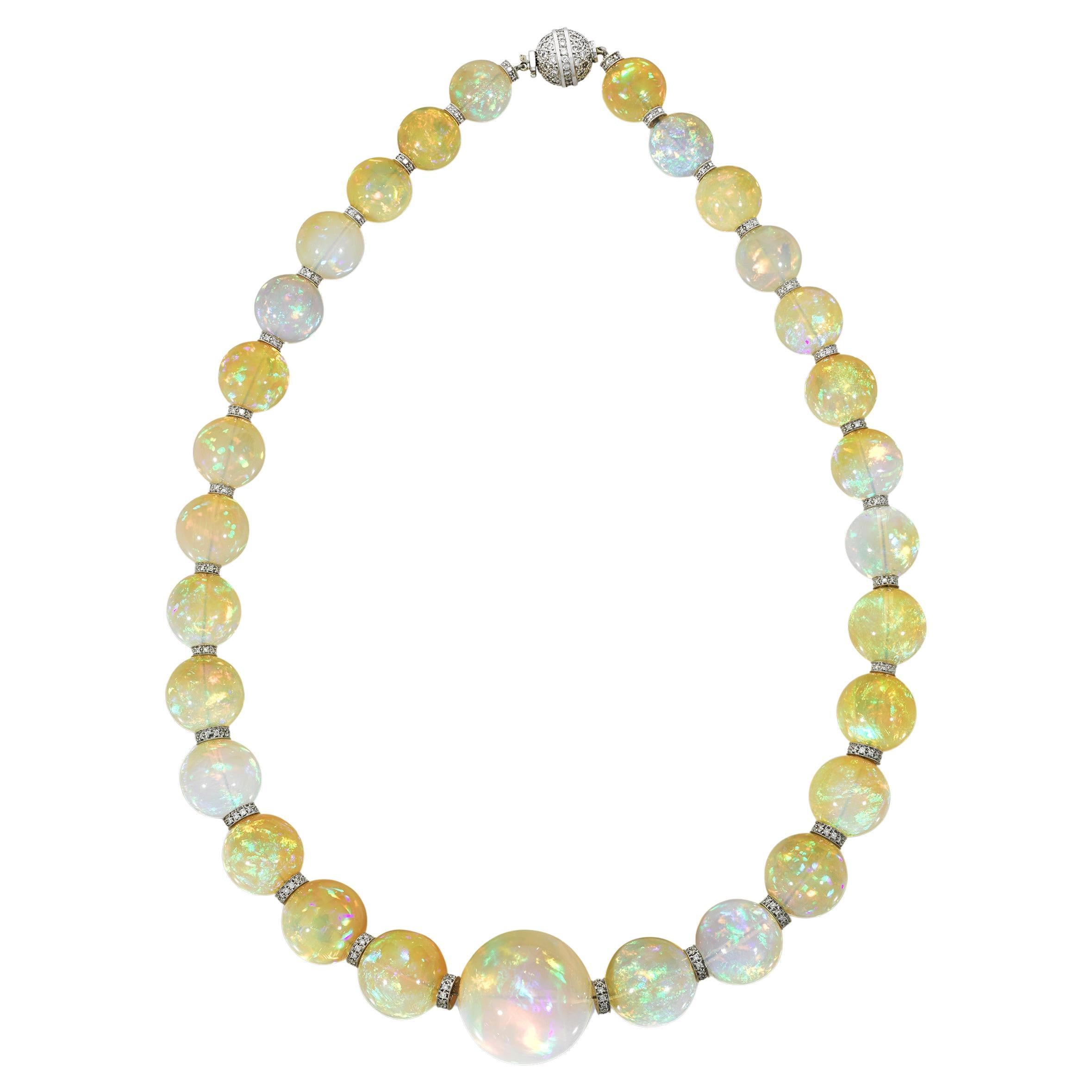 Graduated Opal Necklace, 554.00 Carats For Sale