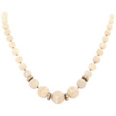 Graduated Opal Necklace with Diamond Roundels and Clasp