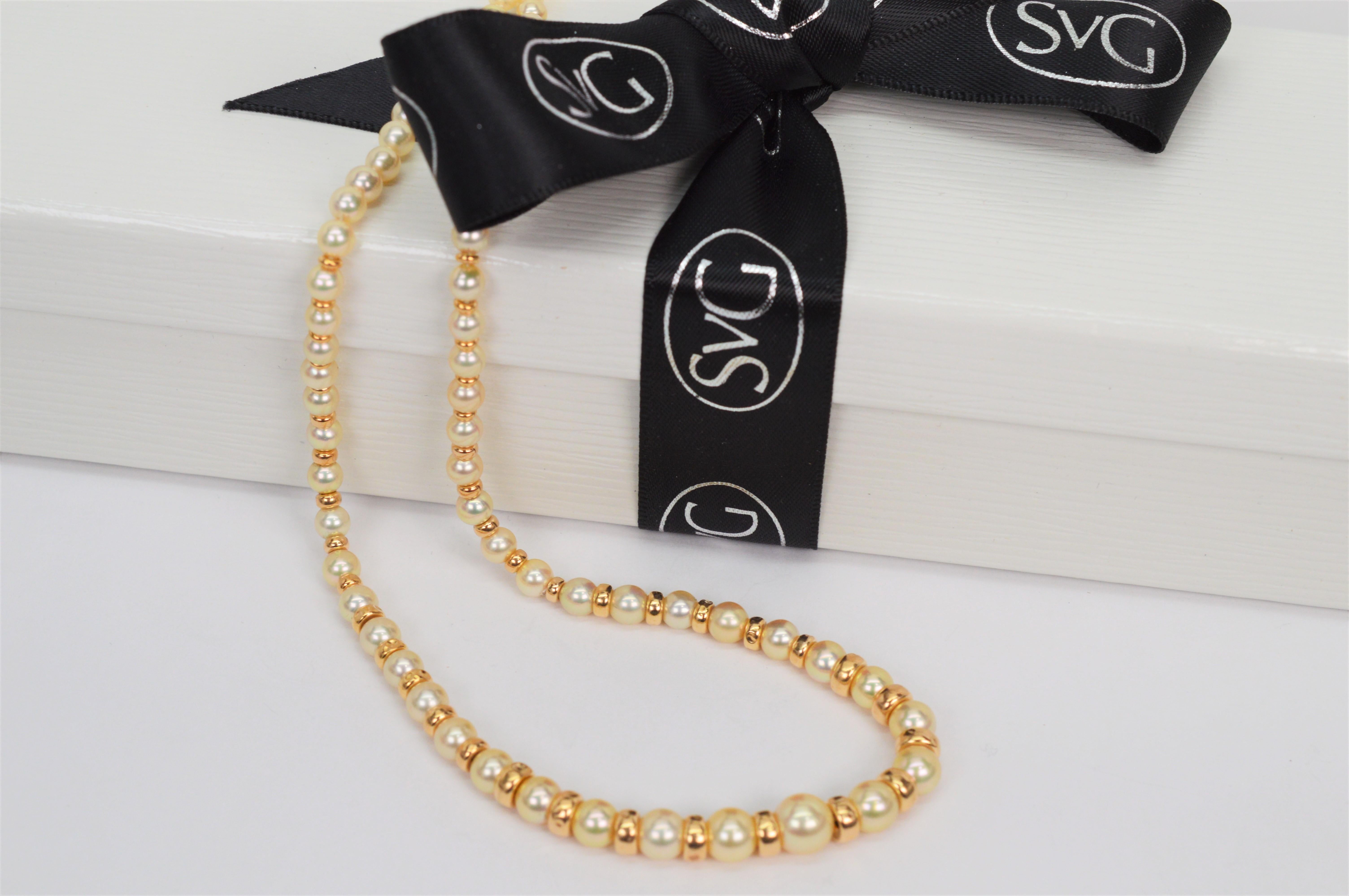 Women's Graduated Pearl 14K Gold Single Strand Necklace