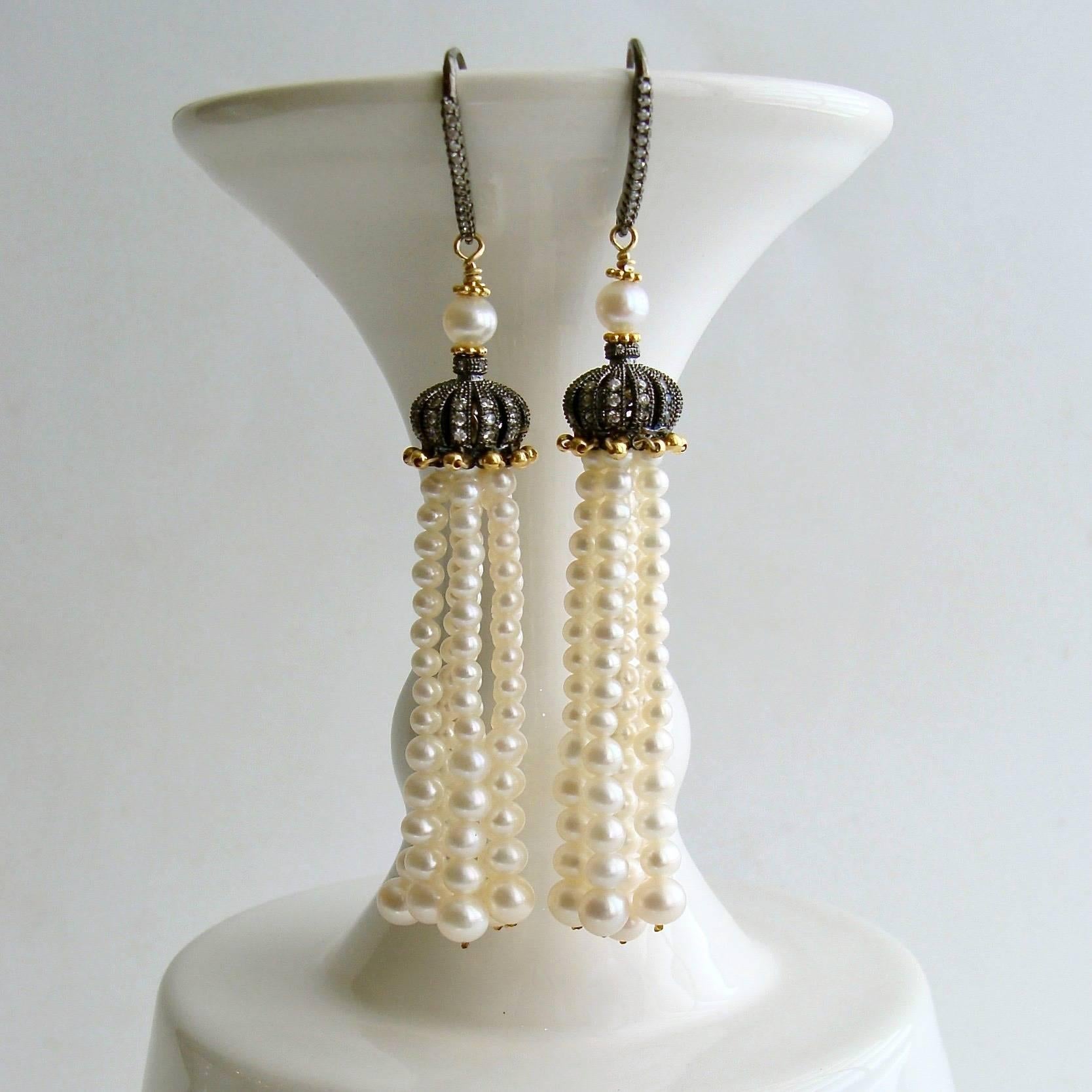 Artisan Graduated Pearl Tassel Earrings