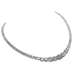 Graduated Platinum 21 Carat Riviera Necklace