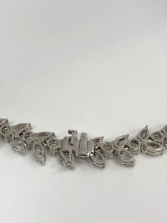 Graduated Platinum and Diamond Wreath Style Necklace