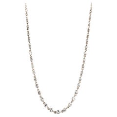 Graduated Reclaimed Diamonds Bezel set in White Gold Tennis Necklace
