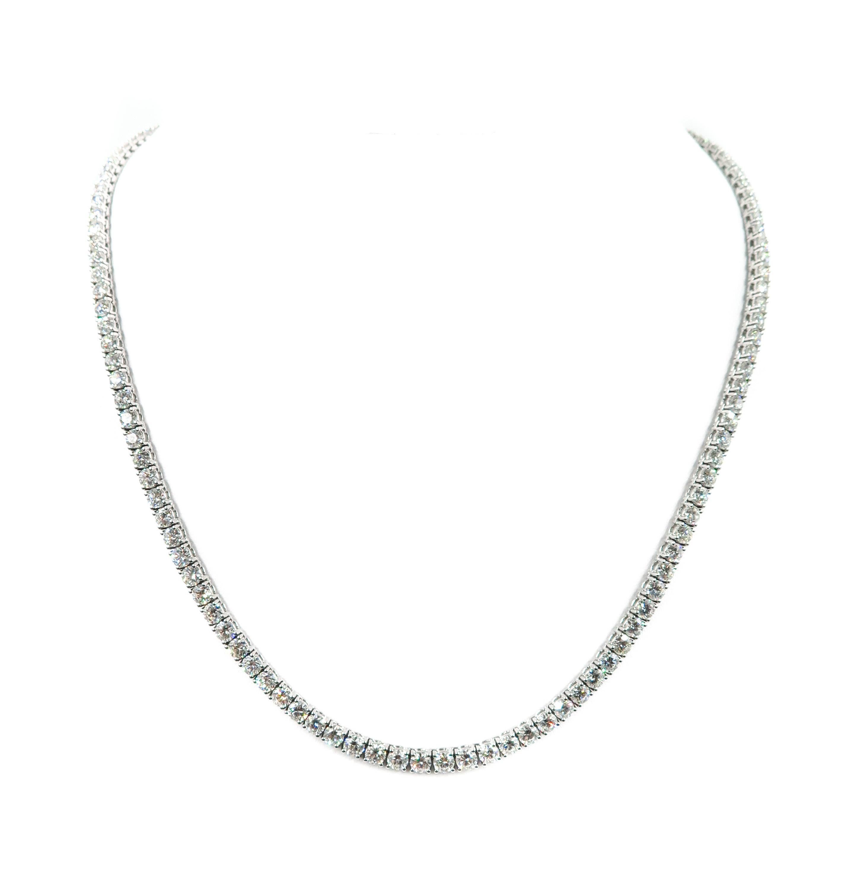Modern Graduated Riviera Diamond Necklace
