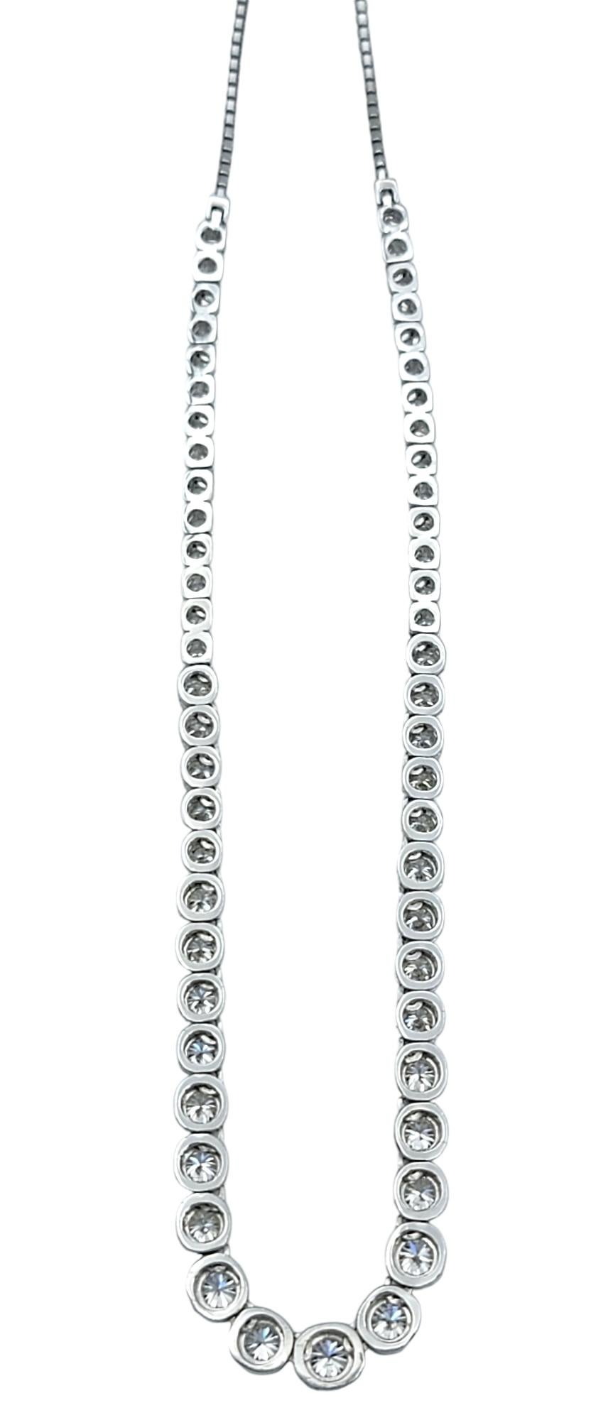 Collana a catena con diamanti rotondi e graduati con chiusura Bolo regolabile in oro 14 carati in vendita 4