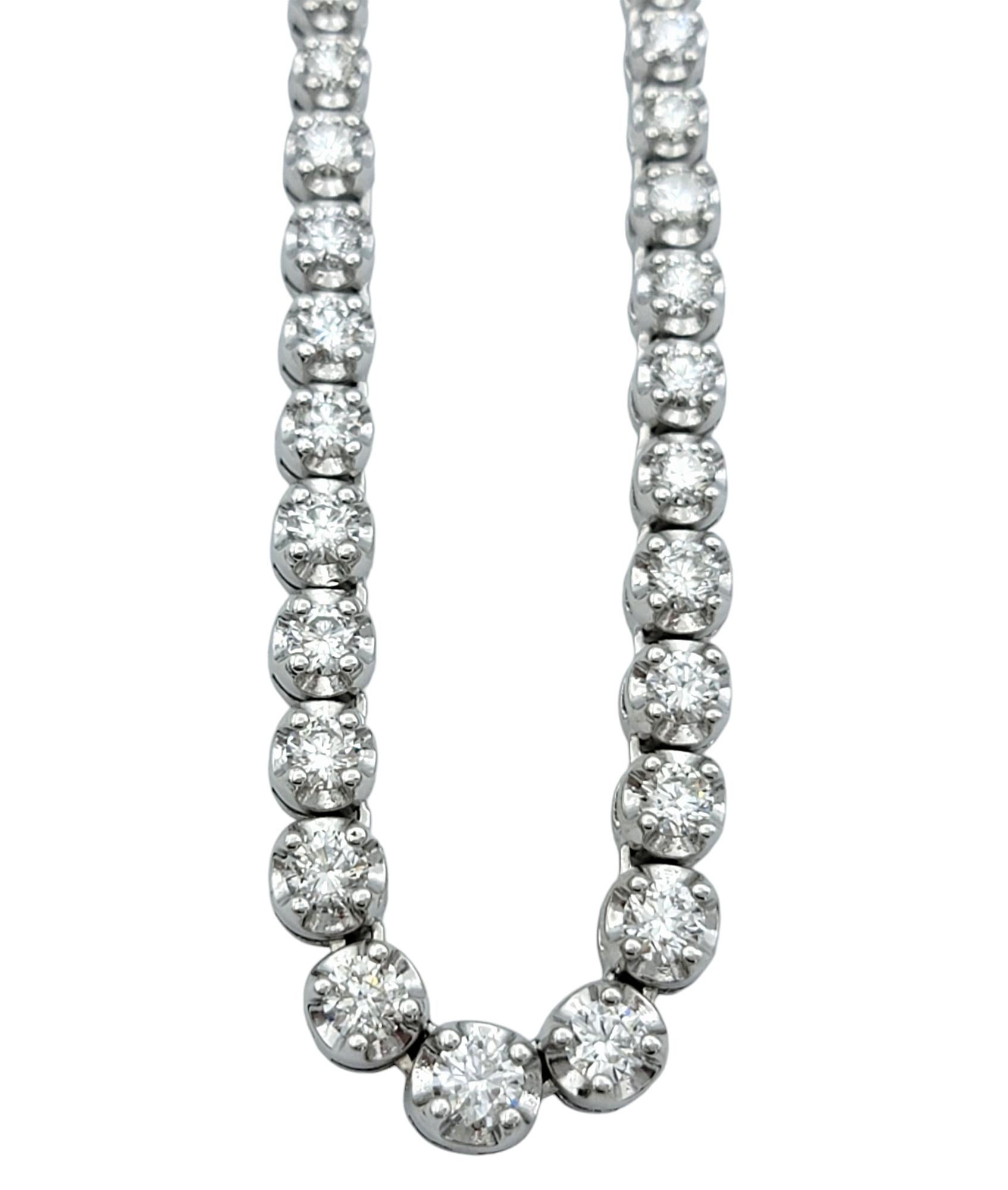 Collana a catena con diamanti rotondi e graduati con chiusura Bolo regolabile in oro 14 carati In condizioni buone in vendita a Scottsdale, AZ
