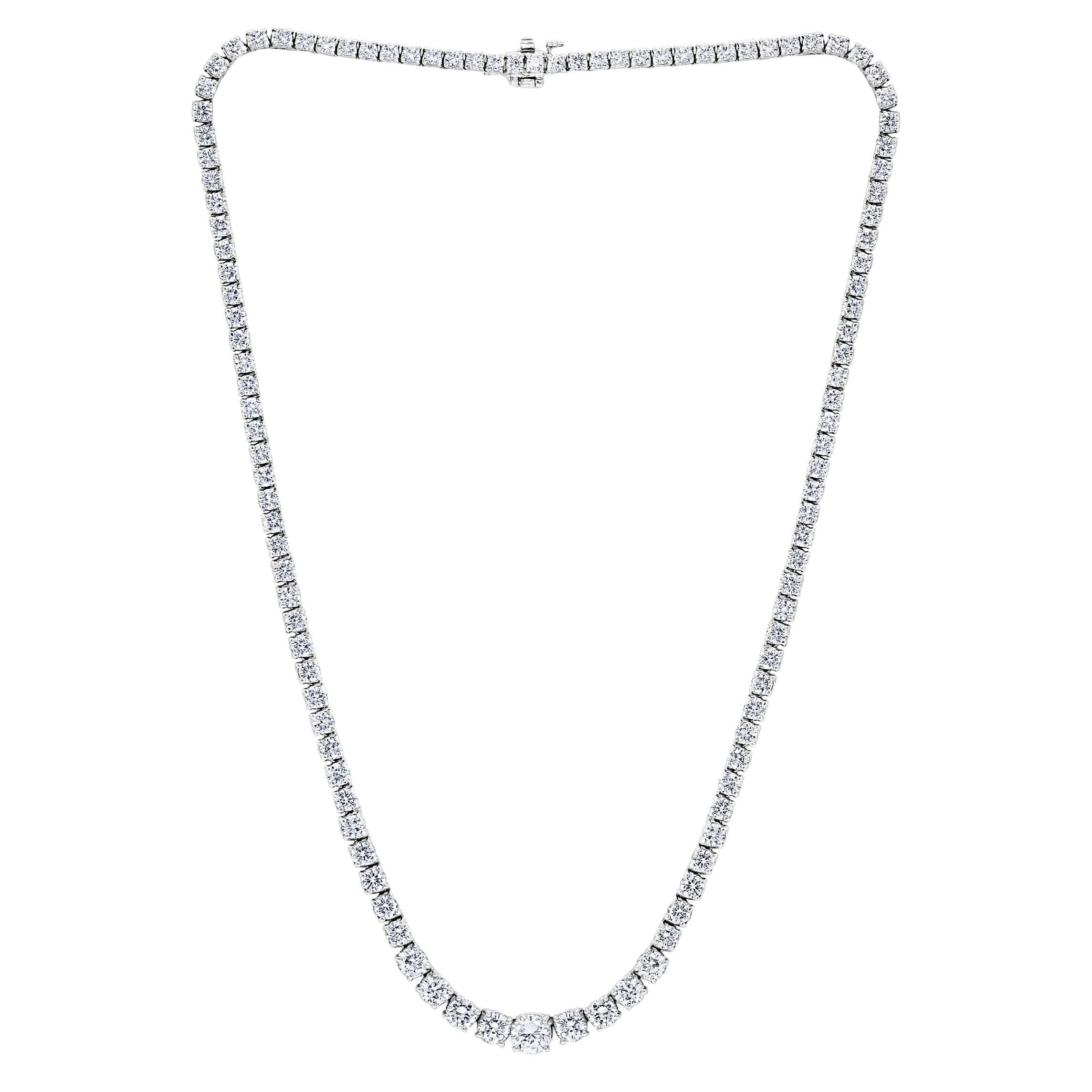 Riviera-Tennis-Halskette mit runden Diamanten