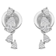 Orecchini a perno in oro bianco 14k con diamante reale SI/H graduato, regalo di San Valentino