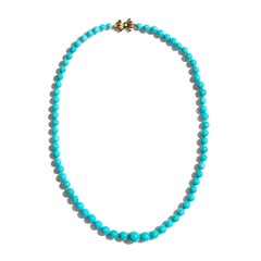 Collier Estate Sleeping Beauty Turquoise Or jaune 18K
