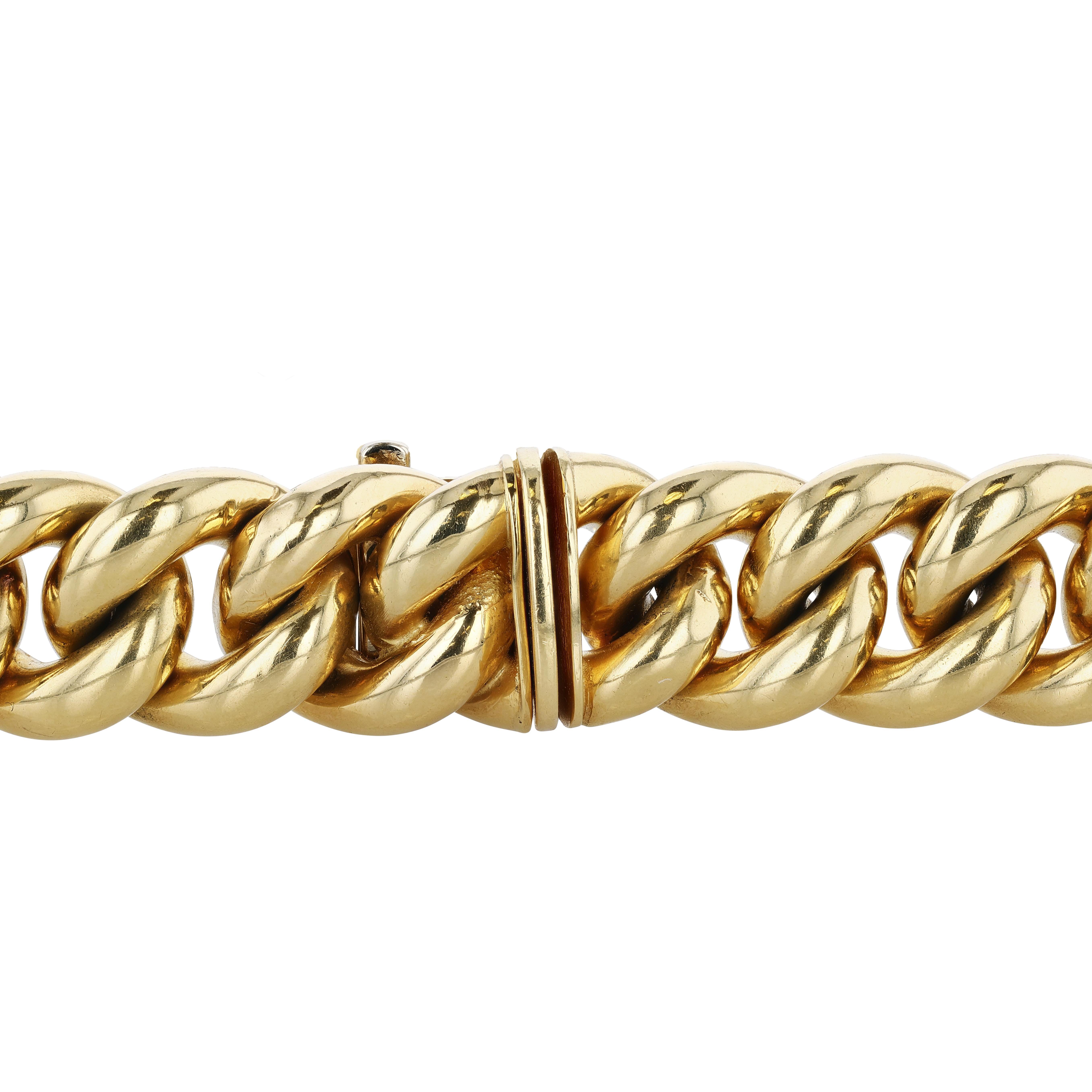 Contemporain Collier à maillons ouverts en or massif gradué serti de diamants en vente