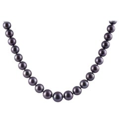 Graduated Tahitian Pearl Necklace with Diamond Clasp