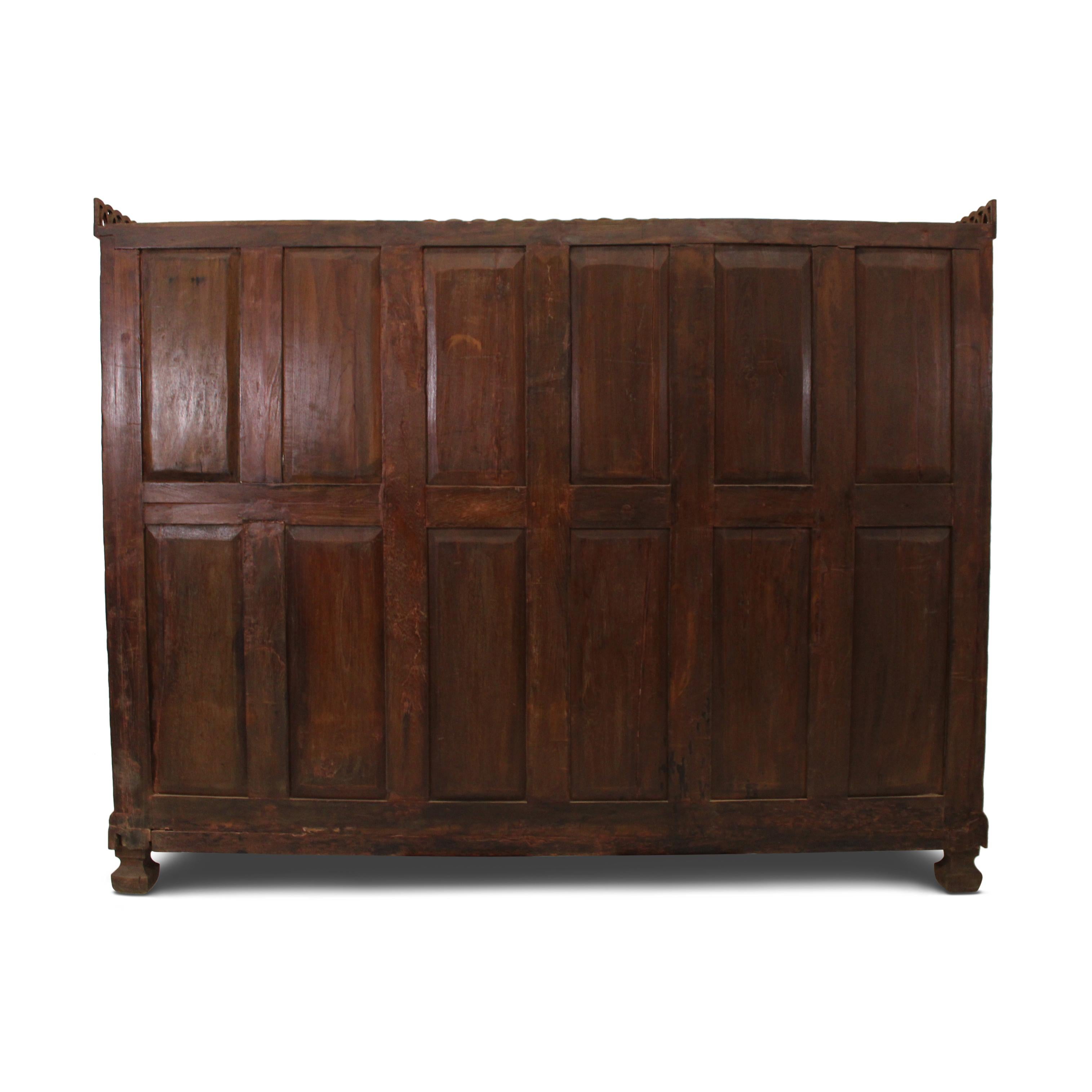 Carved Teak Bookcase From an Indian Palace