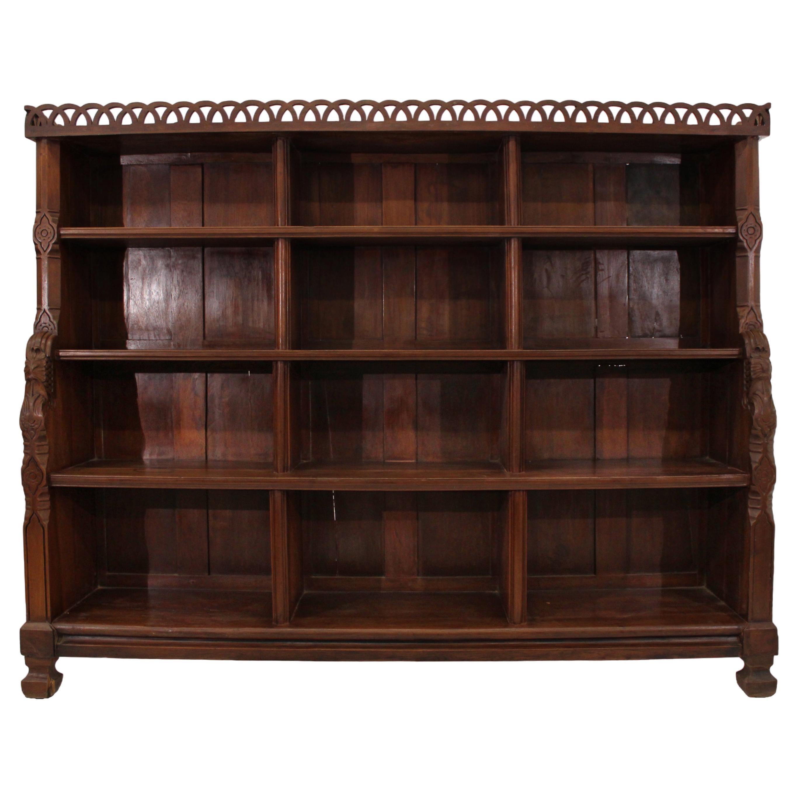Teak Bookcase From an Indian Palace