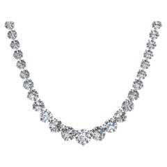 Graduated Tennis Necklace in with 3-Prong Set Round Diamonds