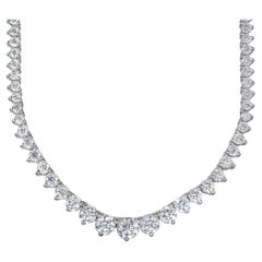 Graduated Tennis Necklace with 3-Prong Round Diamonds.  D6.96ct.t.w.