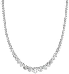 Graduated Tennis Necklace with 3-Prong Round Diamonds. D7.34ct.t.w.