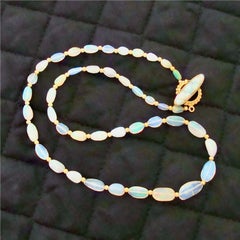 Graduated Welo Opal Nuggets Inlay Opal Toggle, Winnie Necklace
