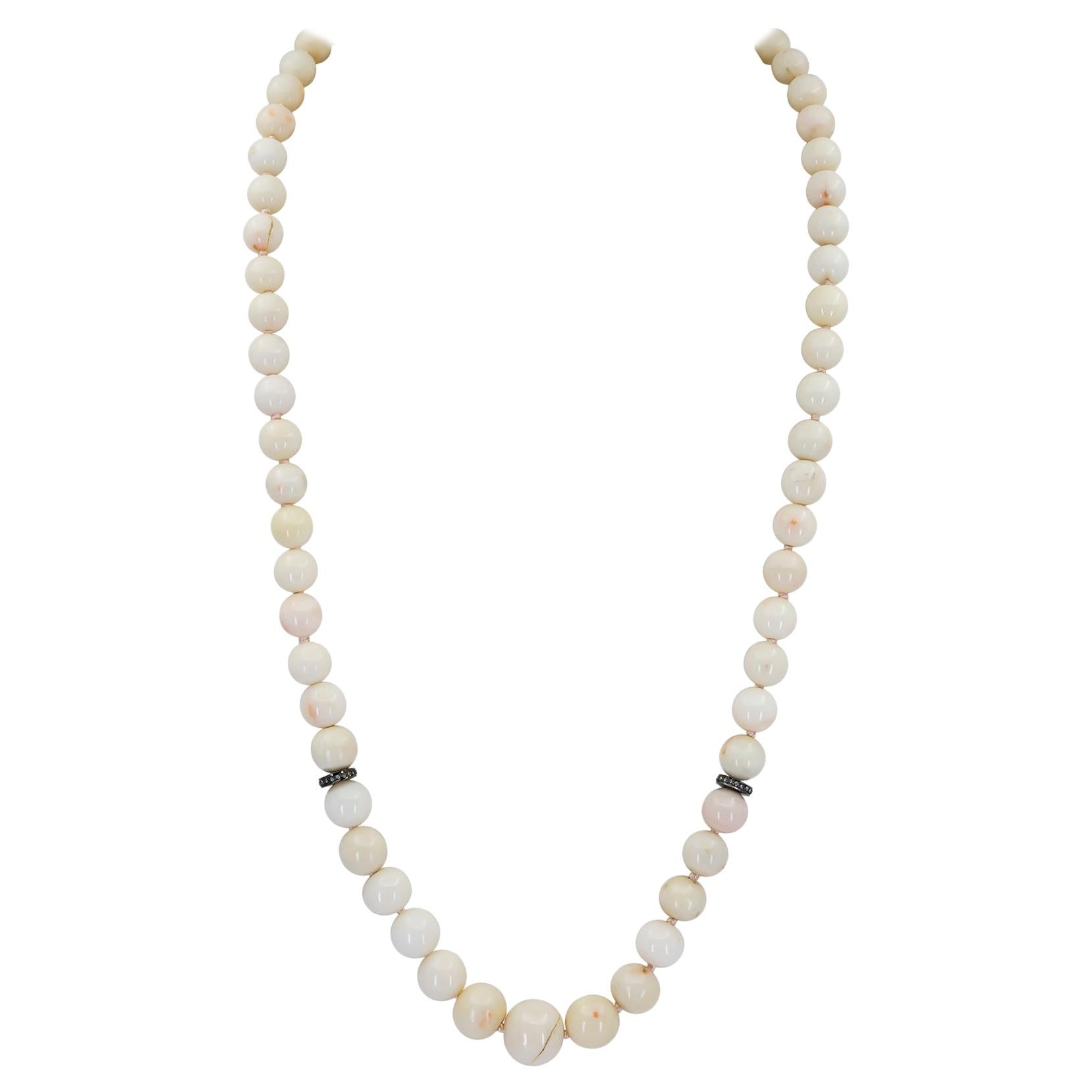 Graduated White Coral Necklace For Sale