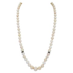 Graduated White Coral Necklace