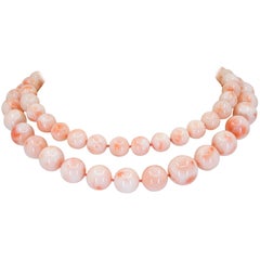 Graduated White Coral Necklace