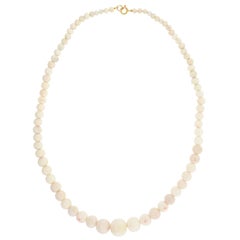 Graduated White Coral Necklace