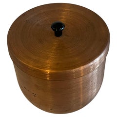 Graduating Copper & Brass Ice Cream Bombe Mold Art Deco Canister With Lid