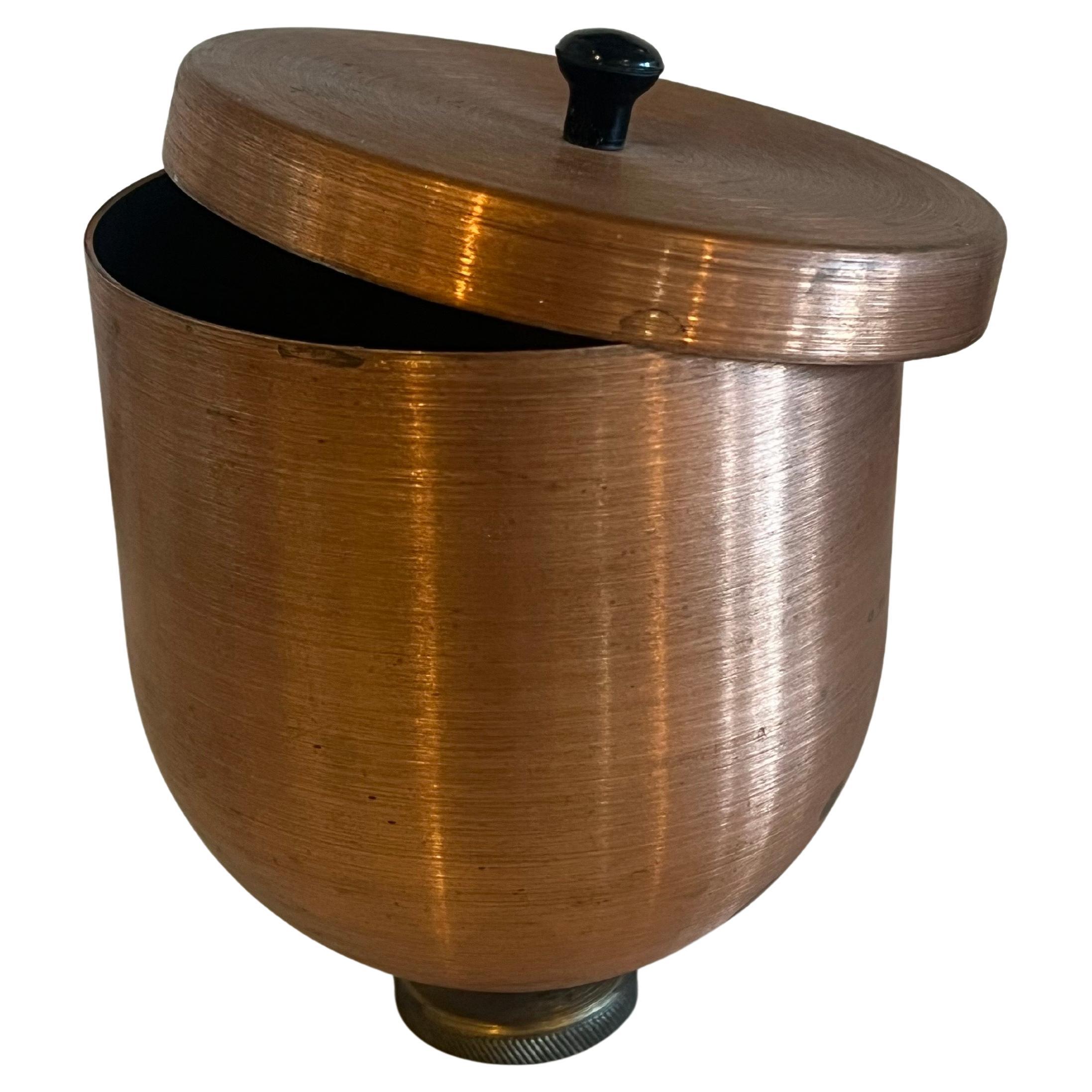 Graduating Copper 
Brass Ice Cream Bombe Mold Art Deco Canister With Lid For Sale