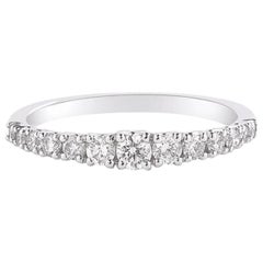 Graduating Diamond Band Ring in 18 Karat White Gold