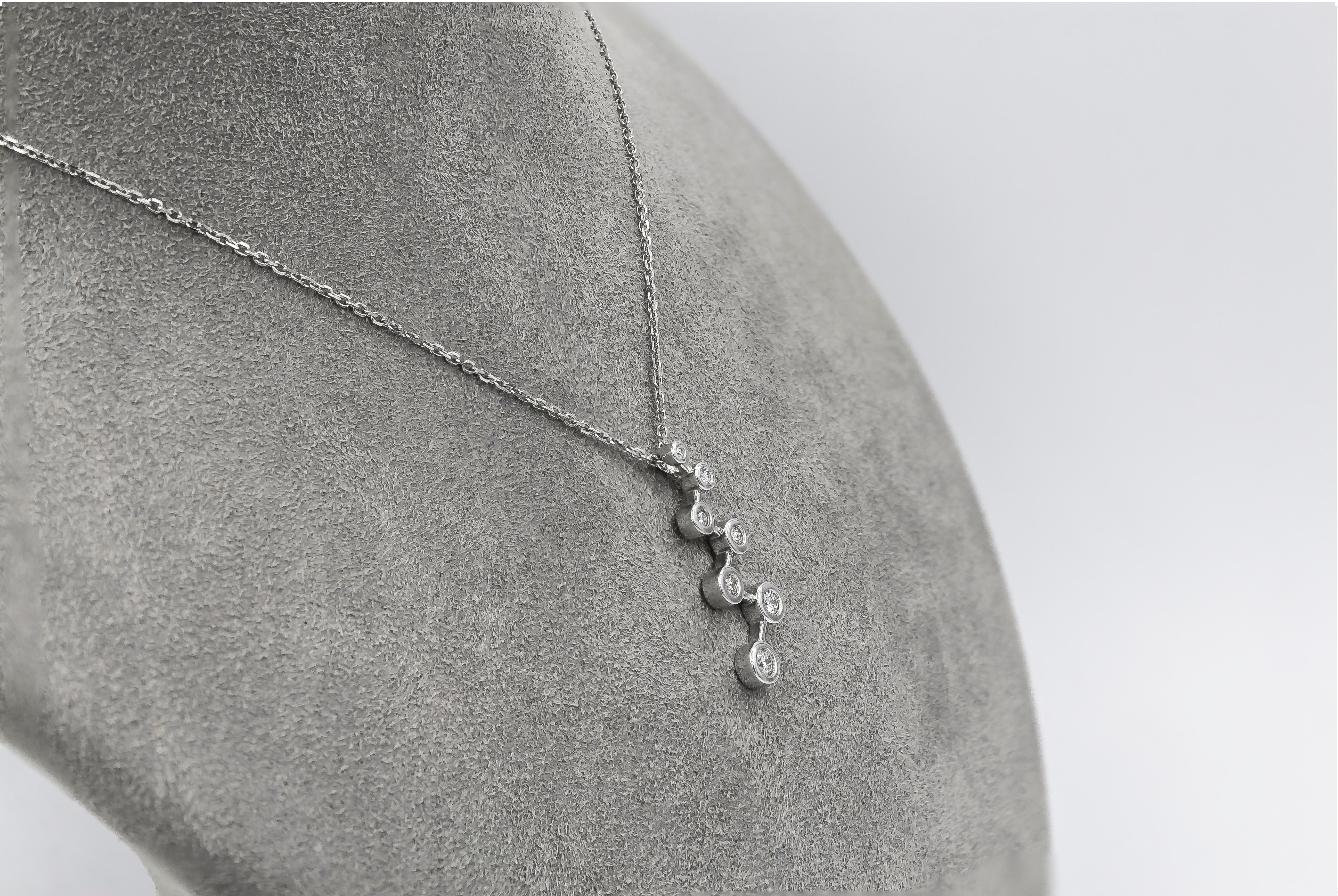 Women's Roman Malakov 0.35 Carat Round Graduating Diamond Constellation Pendant Necklace For Sale