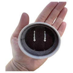 Graduating Diamond Dangle Stud Earrings in White Gold