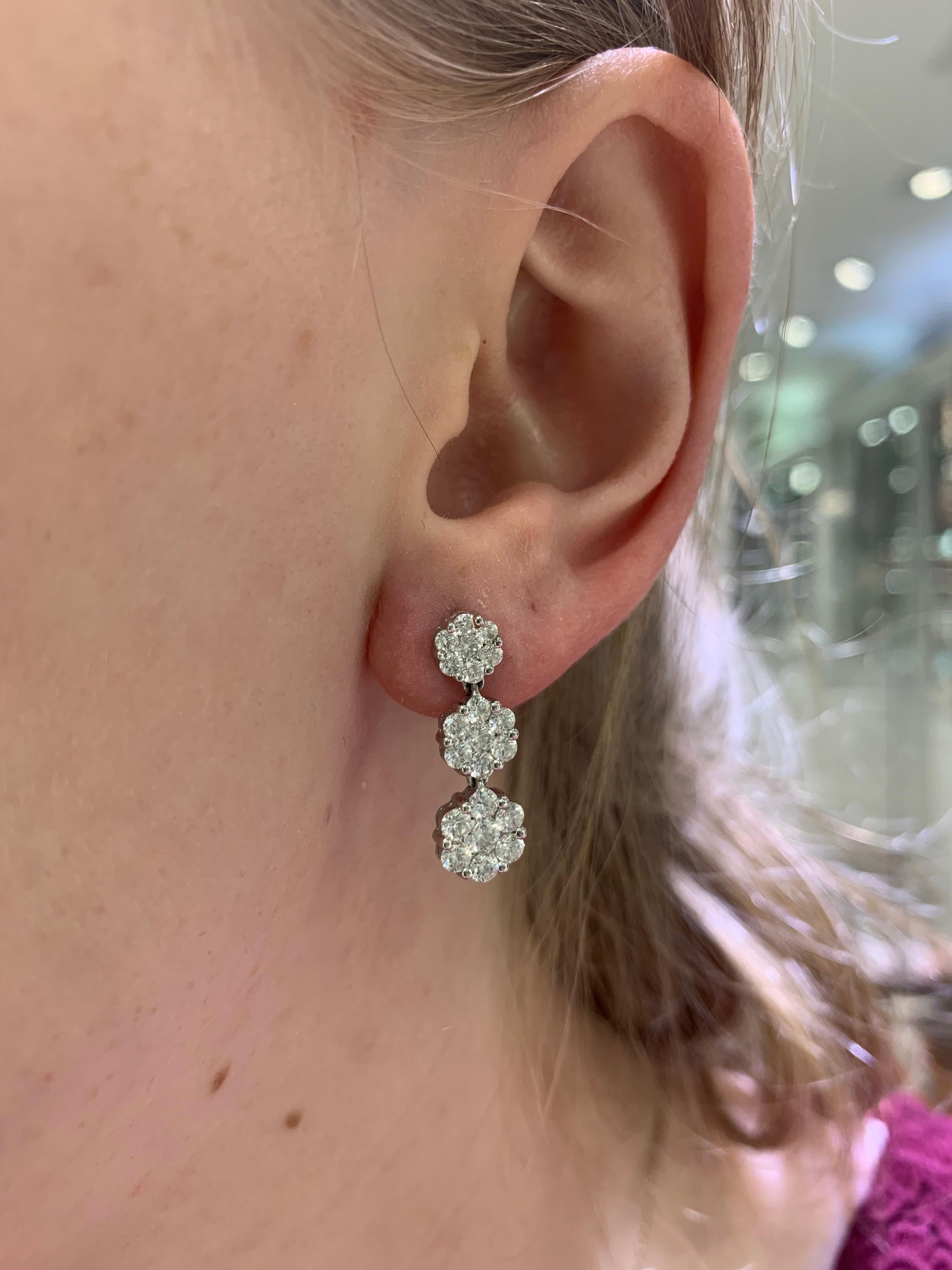 graduated diamond earrings