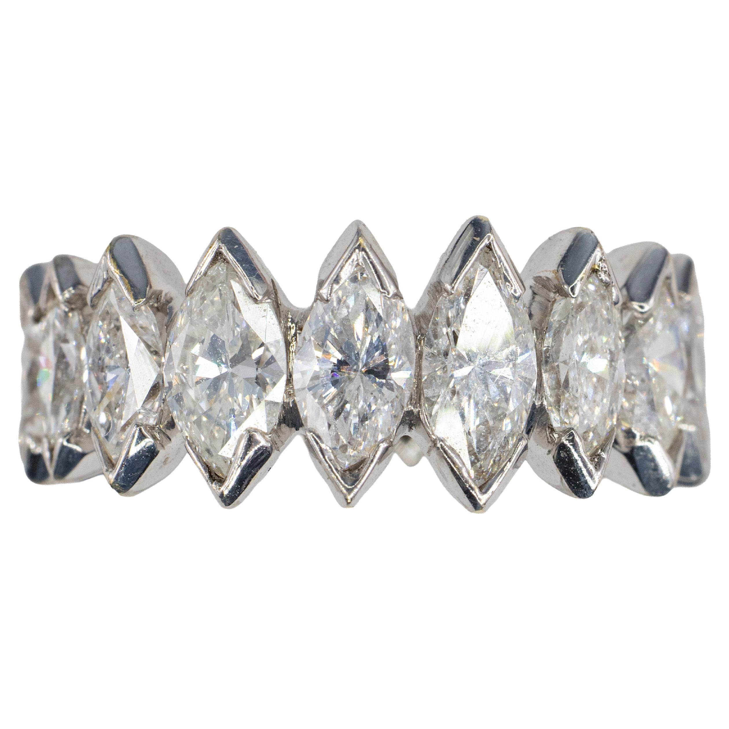 Graduating Marquise Cut Diamond Eternity Ring