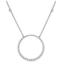 Roman Malakov Collar Colgante Círculo Diamante Corte Redondo 1,15 Quilates