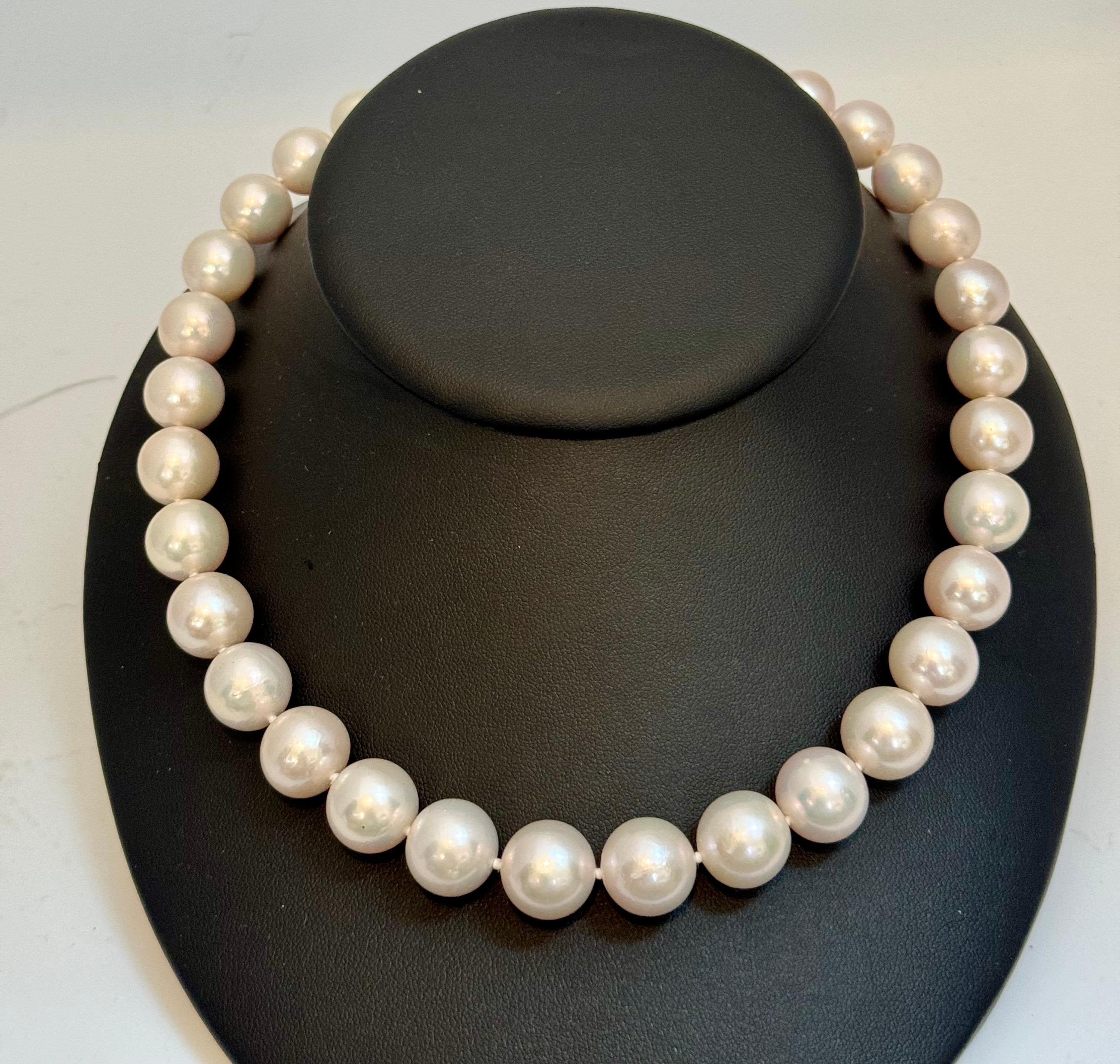 Graduating South Sea Pearls 12-14mm Strand Necklace 18 Kt Yellow Gold Clasp 5