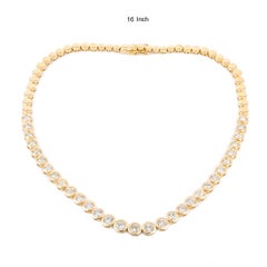 Collier ras-du-cou « Graduation Diamond » en or jaune 14 carats – Bijoux de luxe pour mariage
